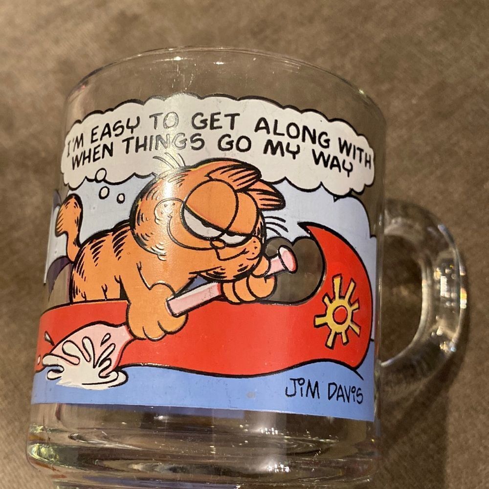 Vintage 1978 Anchor Hocking Garfield Glass Mug 
Jim Davis McDonalds Made in USA